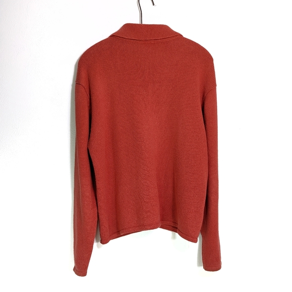 Vintage Fall Leaves Cardigan Sweater Crystal Kobe Salmon Sz M - Picture 2 of 10